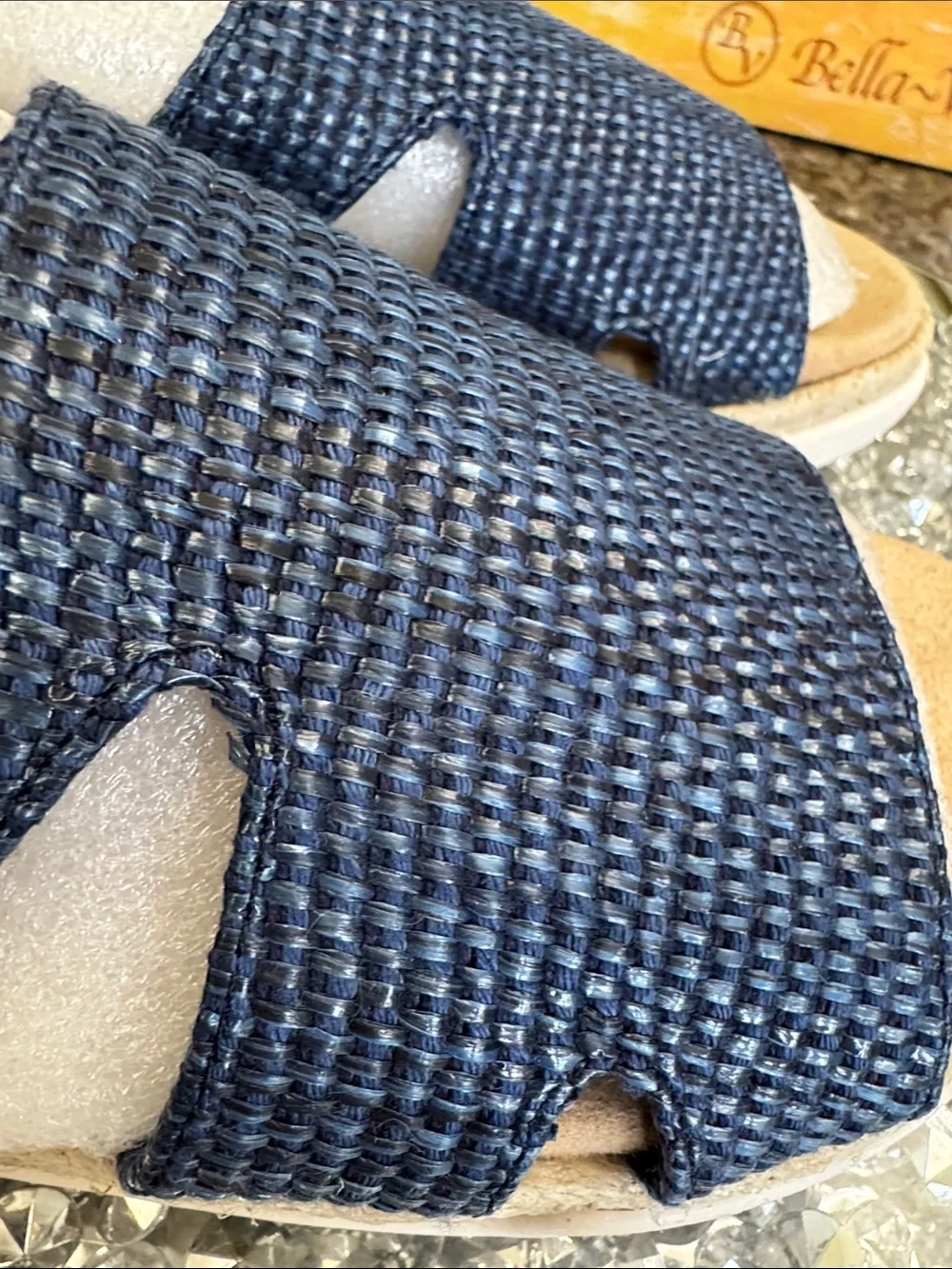 Bella Vita Navy Woven Espadrille Slingback Sandals NEW 7.5